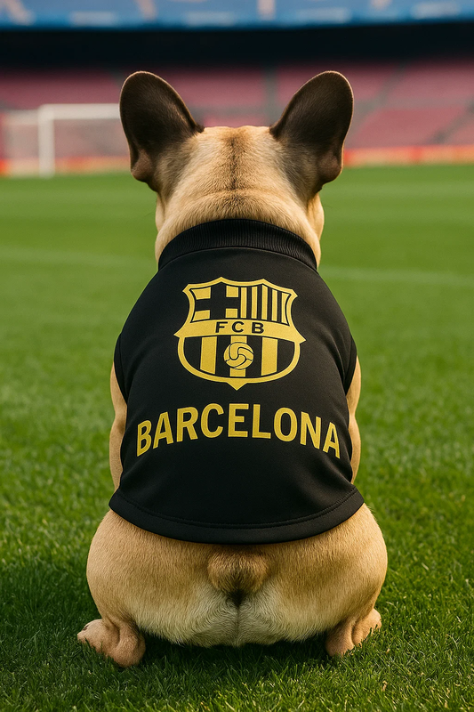 Barcelona Dog Football Shirt – Black & Gold Edition
