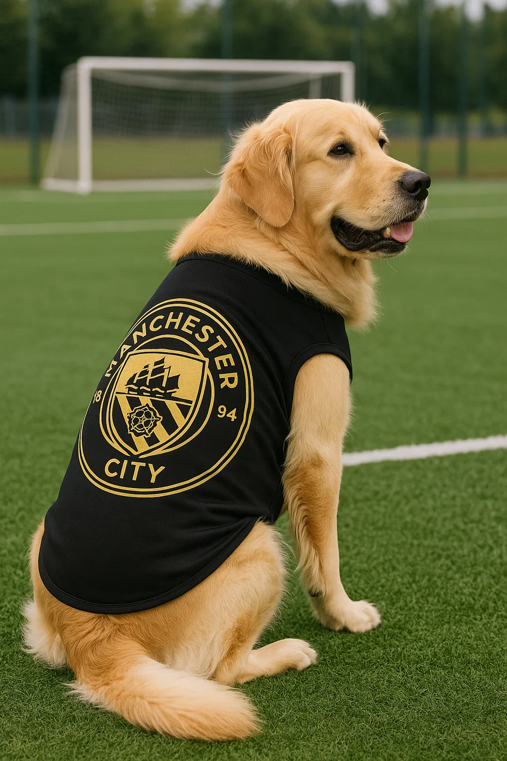 Manchester City Dog Football Shirt – Black & Gold