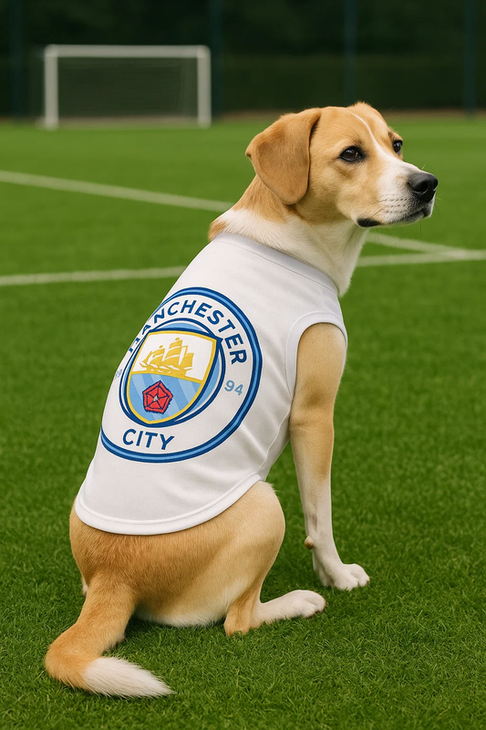 Manchester City Dog Football Shirt – White