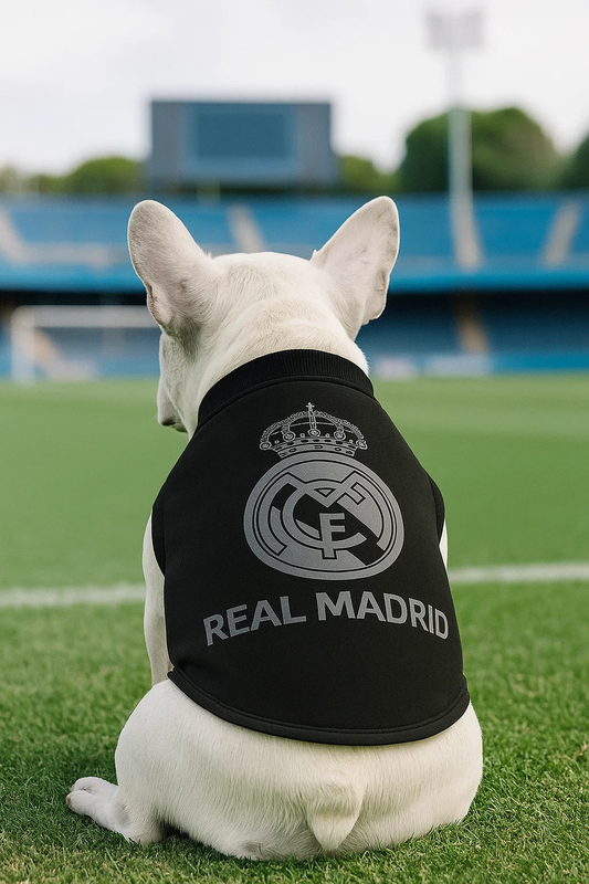 Real Madrid Dog Jersey – Classic Black & Silver